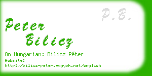 peter bilicz business card
